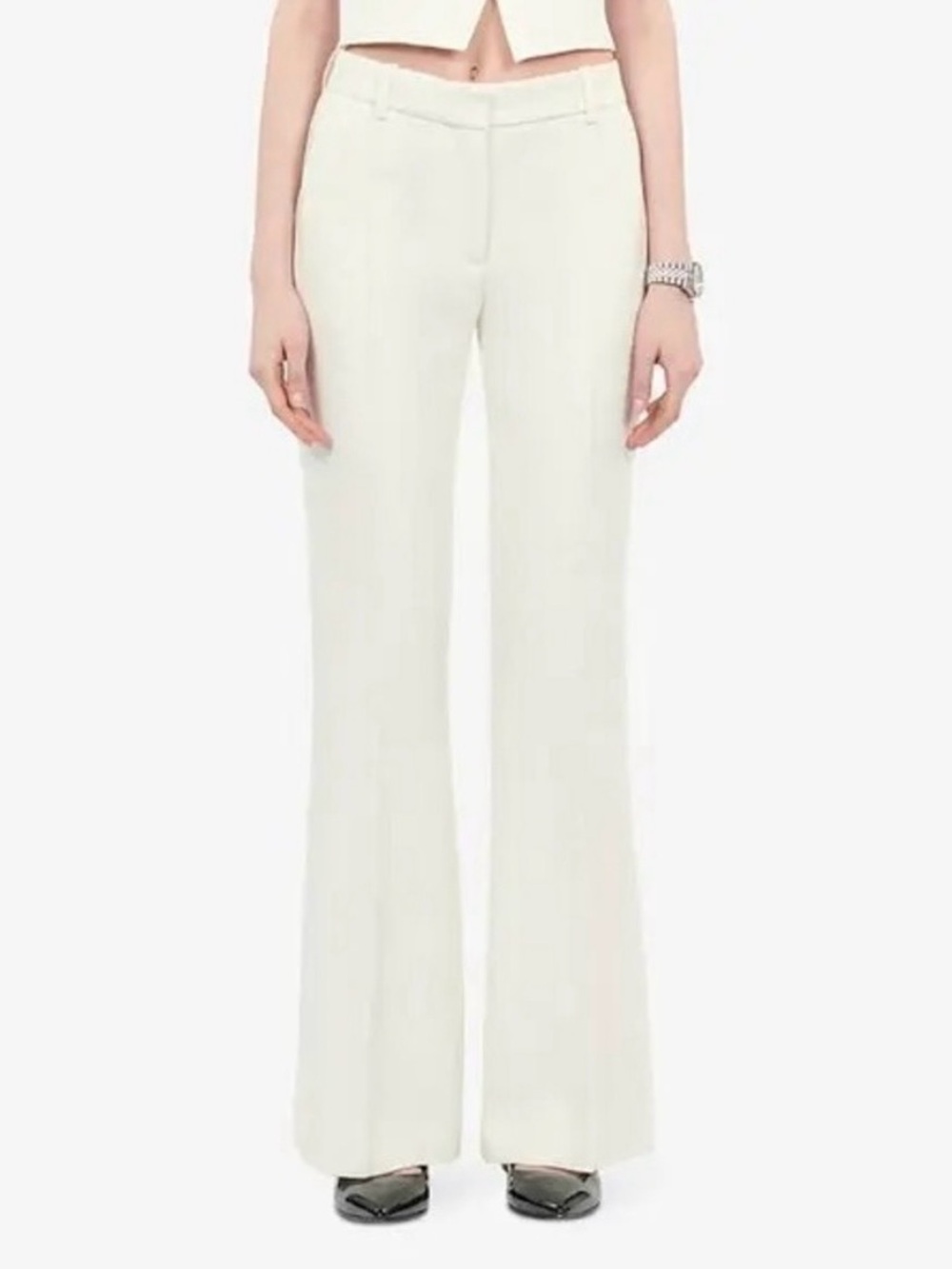 NWT The Kooples Flared-Leg High-Rise Trousers Size EU 40 US 8